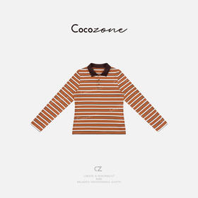 COCO ZONE 刘一一“桔白条”柔软亲肤修身独特感长袖T恤 CD2A1487