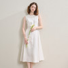 法式优雅肌理感无袖连衣裙女夏季收腰A字气质长裙小白裙V1150751 商品缩略图2