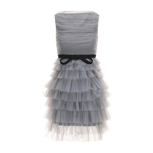 【云雾情书】层次纱纱拼接蝴蝶结收腰礼服蛋糕裙 商品图4