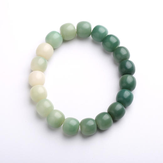 【晴水/糖玉渐变白菩提桶珠手串】敦煌小众天然渐变晴水 双色糖玉菩提子手串 风化菩提绕指楼手持文玩佛珠念珠 商品图2