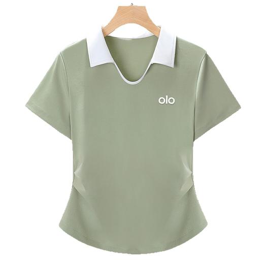 「自」全新升级【铂金会员109/天猫149/差价40】(40107)洛诗琳正肩polo领撞色T恤2025夏季新款设计感修身短袖上衣 商品图4