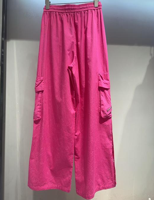 N松紧腰抽绳大口袋工装阔腿裤（红）夏季 152090150321 商品图1