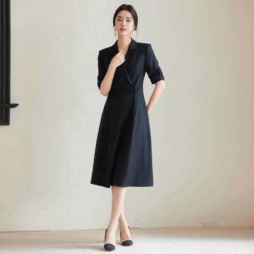 IWY/扶摇系列黑色短袖西装连衣裙女气质通勤职场商务正装套裙接待工作服FYQ655 商品图2