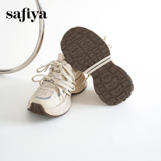 Safiya/索菲娅2025时尚珍珠网面透气增高厚底运动休闲老爹鞋SFD3112125 商品图3