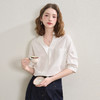 气质V领通勤白衬衫女夏季斜门襟设计感百搭显瘦短袖衬衣V0850322 商品缩略图2