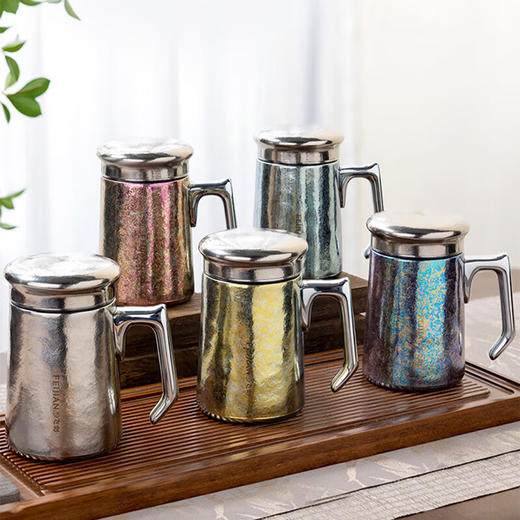 【森哥优选】飞剑纯钛保温杯办公杯男士带手柄高档双层钛泡茶水杯送长辈礼品 商品图0