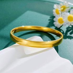 【限时克减150元】足金999.9 #超轻 【精品】空心固口超轻镜面金轮胎镯手镯（面宽约6.5-6.9mm）(AISZ00753-1)预售产品下单后不退款不退货不换货不补差价