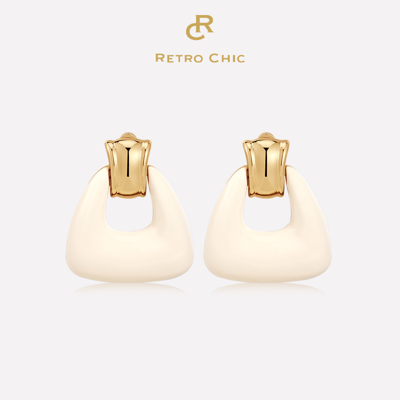 【赵丽颖&宋佳&梅婷&胡杏儿&沈梦辰&刘孜&于明加同款】Art Nouveau新艺术时期 | 奥斯白色珐琅耳环