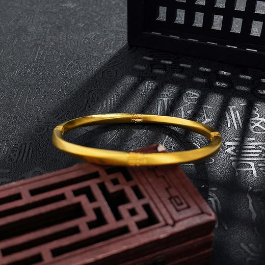 【限时克减150元】足金999.9 #祈福 #莫比乌斯 古法空心固口福字莫比乌斯手镯（面宽约3.9-4.3mm）(ANWGFSZ00966)预售产品下单后不退款不退货不换货不补差价 商品图1