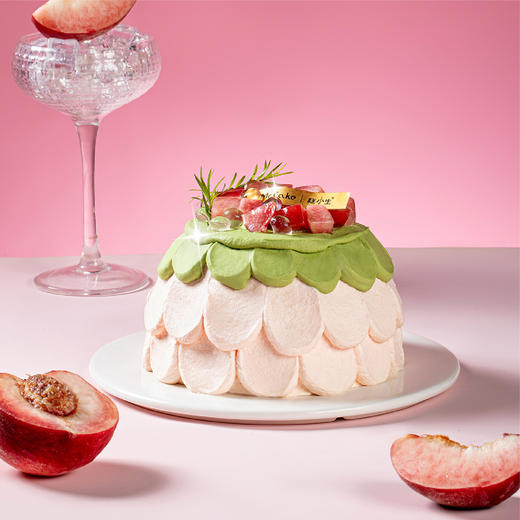 【老客户专享价】夏季新品上新-乌龙蜜桃纯动物奶油半糖蛋糕 商品图2