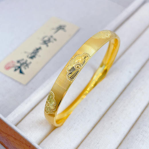 【限时克减150元】足金999 #超轻 5G黄金空心繁花花纹固口手镯（面宽约6.7--7.2mm）(BN5GSZ00017)预售产品下单后不退款不退货不换货不补差价 商品图2