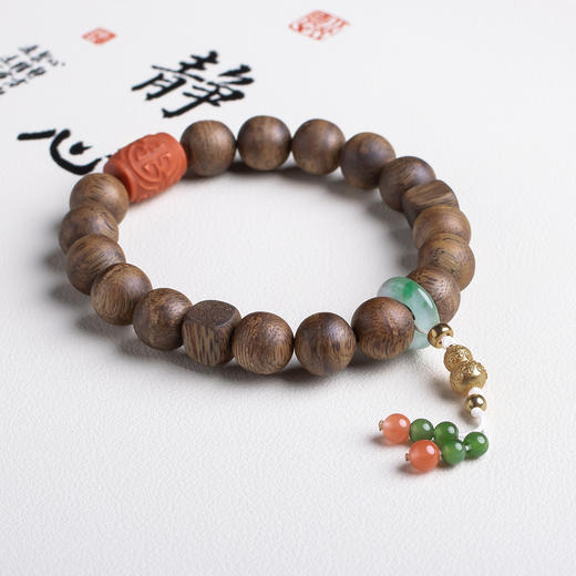 xy0429沉香+南红福寿珠手串 商品图1