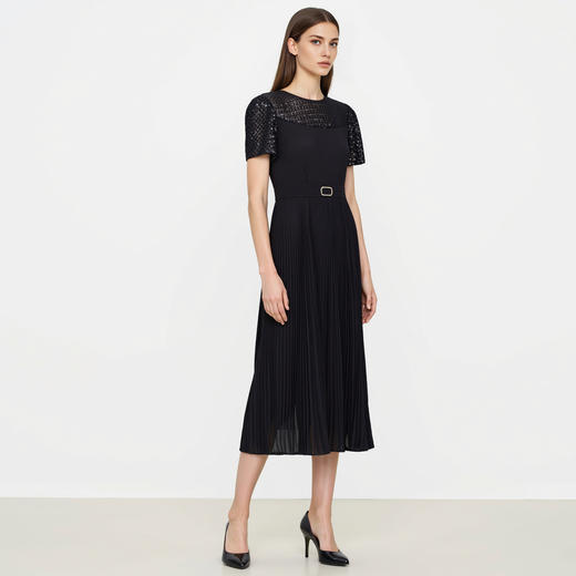 EITIE爱特爱夏季新款气质优雅设计感百褶无袖礼服连衣裙7877508 商品图1