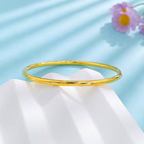 【限时克减150元】足金999.9 实心光面光圈素圈固口手镯素圈手镯(面宽约2.7-3.1mm)(SZ00330-04)预售产品下单后不退款不退货不换货不补差价