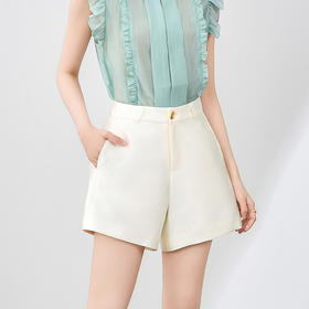 不挑人显瘦裤型遮肉，定纺光感丝毛短裤西装WLZD-2507703