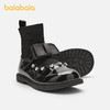 巴拉巴拉童鞋女童公主靴蝴蝶结中筒靴子黑色皮靴秋季袜靴时髦百搭 商品缩略图1
