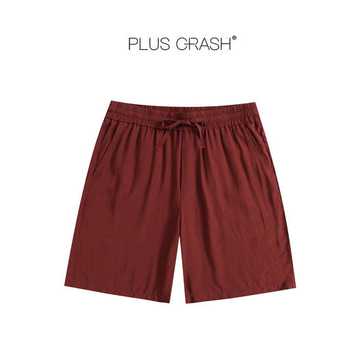 PLUS CRASH港风休闲极简设计轻薄透气亚麻短裤百搭复古夏季五分裤 商品图3