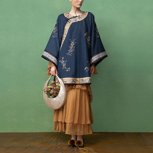 【林栖设计小店】桑蚕丝连衣裙层次感2025秋季新款蛋糕长裙女1953085 商品图2