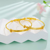 足金999.9 #儿童/宝宝 #萌宝岁礼 【精品】空心串珠圆管推拉福气满满童镯福牌吊饰宝宝镯BB镯/对（面宽约3.7-4.1mm）(BPWTZ00005) 商品缩略图2
