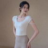 跃牌【周游世界系列】新款瑜伽服女带胸垫运动短袖高弹修身设计感T恤TP0916 商品缩略图3