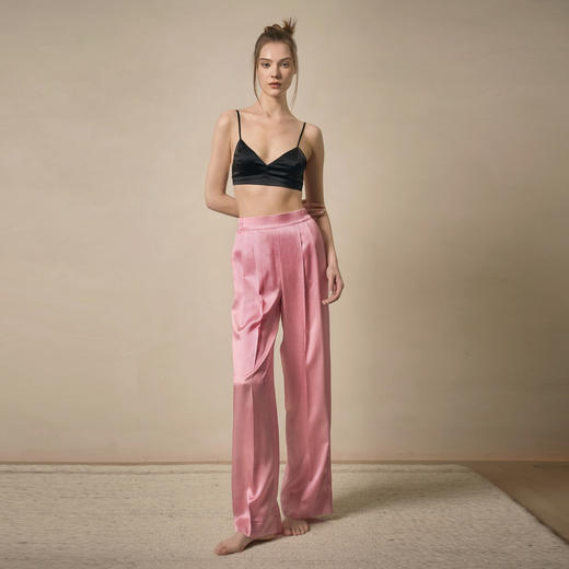 Solo seta22姆米真丝女士长裤桑蚕丝鱼骨纹可外穿睡裤2025秋冬 商品图1