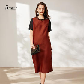TANGY Collection天意2025秋季新品商场同款女拼接连衣裙L253803
