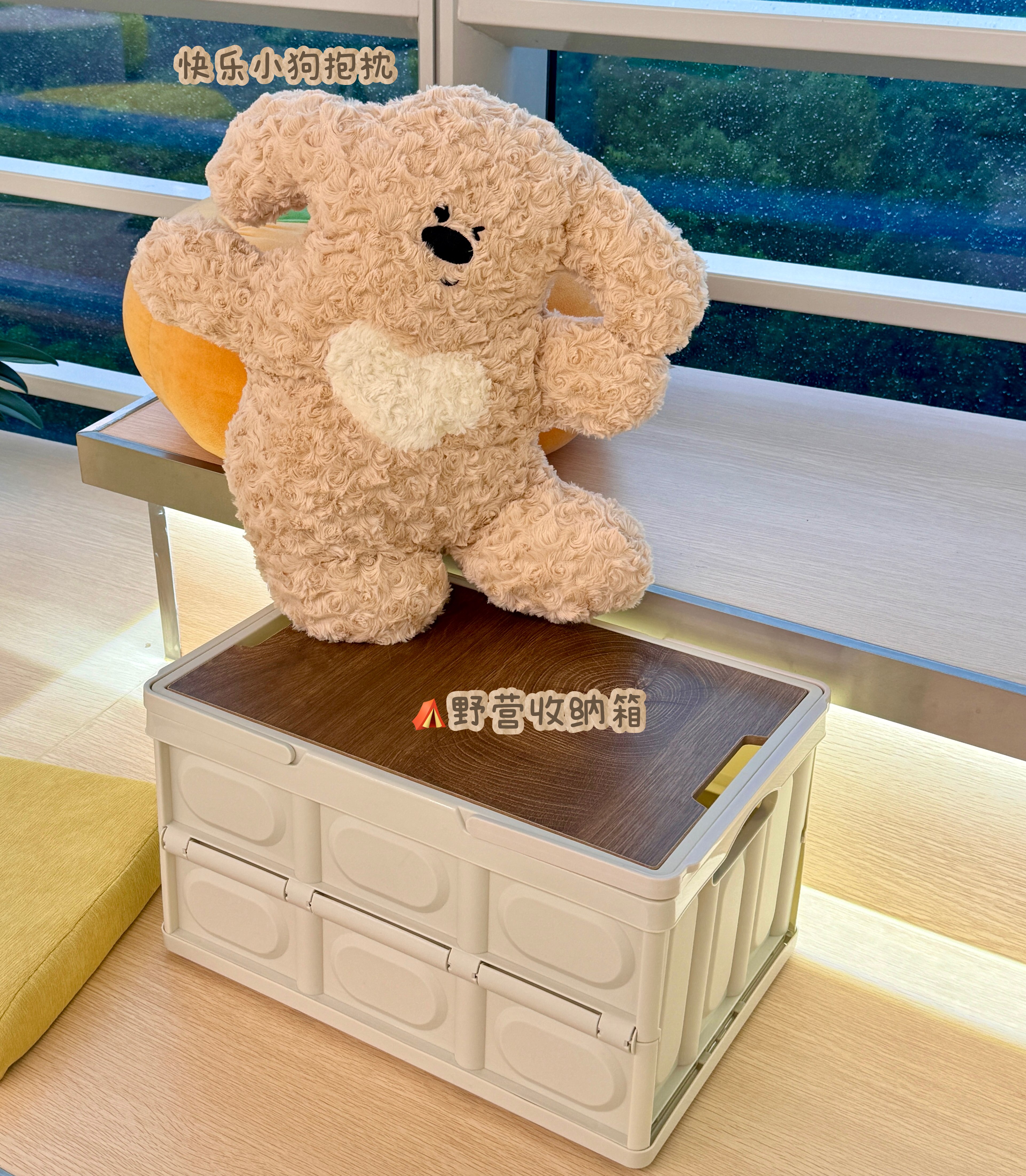 【年卡开卡礼】kilala户外野营收纳箱+甜心小狗抱枕