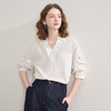气质V领通勤白衬衫女夏季斜门襟设计感百搭显瘦短袖衬衣V0850322 商品缩略图0