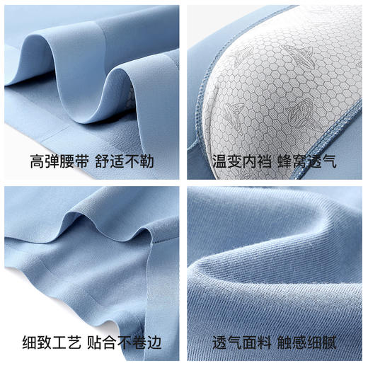 N1-【上新特惠】3条装润微温变内档 蜂窝透气男士内裤 正气琅琅+冰肌骄阳 商品图8