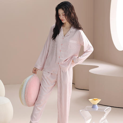 【轻氧装备】洁丽雅女长袖抑菌睡衣春秋休闲套装家居服套装女士舒适 商品图4