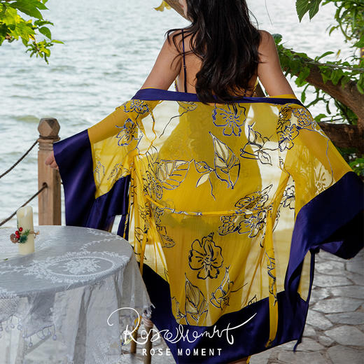 烂花绡轻盈微透重典雅中款真丝睡袍 P241113 商品图0