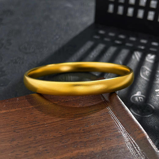 【限时克减150元】足金999.9 #超轻 古法空心固口手镯光圈轮胎素圈手镯（面宽约6.8-7.2mm，厚约3.1mm）(ANWGFSZ00862-1)(预售产品下单后不退款不退货不换货不补差价 商品图0