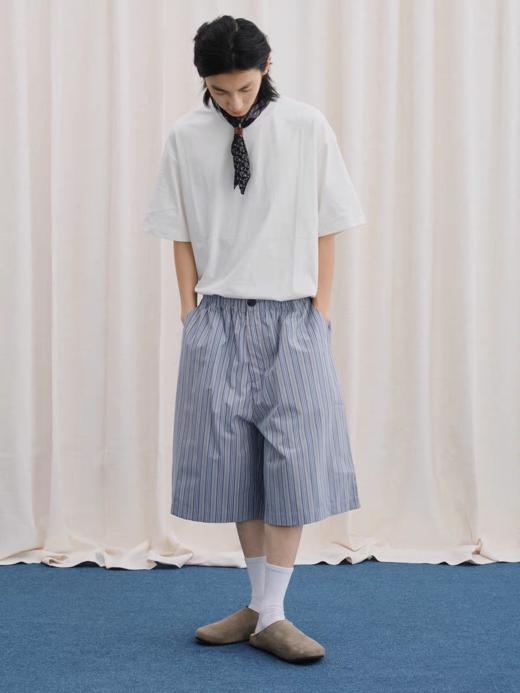 LIVINGTOWN/LT定制条纹五分裤 商品图1