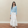 【严选】诗凡黎设计感镂空花边半身裙2025秋新款高腰显瘦轻盈A字仙女长裙7G7340631 商品缩略图1