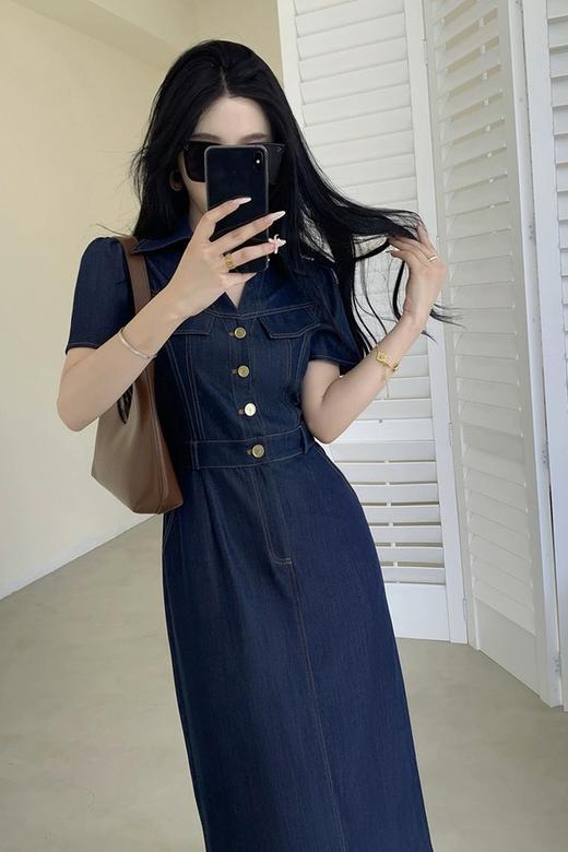 Le Malene 率性v领工装款牛仔连衣裙 20919 商品图3