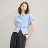 气质通勤百搭女式衬衫夏季灯笼袖收腰捏褶设计感短袖上衣V1450922 商品缩略图4