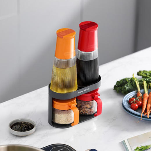 Morphy Richards摩飞调料瓶罐套装MR1107 蓝/绿//橙/红 油瓶：500ml；调味罐：300ml 商品图5