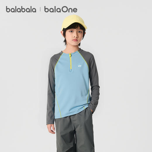巴拉巴拉balaOne儿童长袖t恤男童女童2025秋新款撞色吸湿速干防晒 商品图2