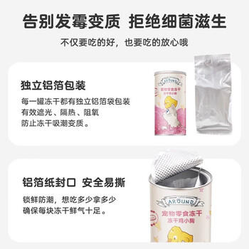 爱立方冻干猫零食鸡肉冻干猫粮营养猫咪零食冻干鸡小胸60g 商品图2