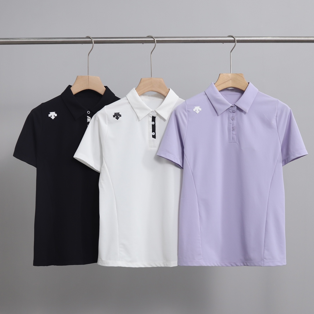 点此购买 迪桑特夏季高尔夫FIELD女士防晒修身短袖POLO衫 QK 324076