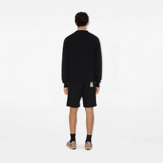 BURBERRY 巴宝莉 男士马术骑士格纹标签棉质休闲短裤 黑色 8101890 A1189 商品图4