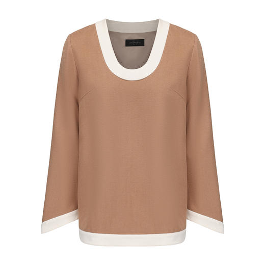 【温莎午后】老钱风撞色设计绵羊毛混纺上衣 商品图4