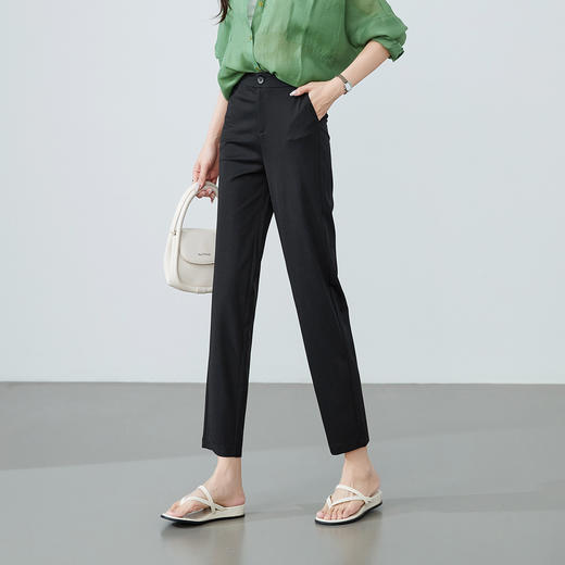 【天丝桑蚕丝九分西裤】逸阳夏薄垂坠九分直筒裤子4102 商品图6