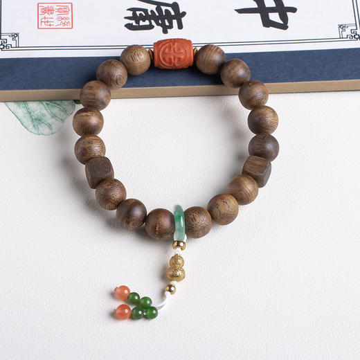 xy0429沉香+南红福寿珠手串 商品图3