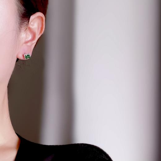 翡翠四叶草耳钉 cf 商品图3