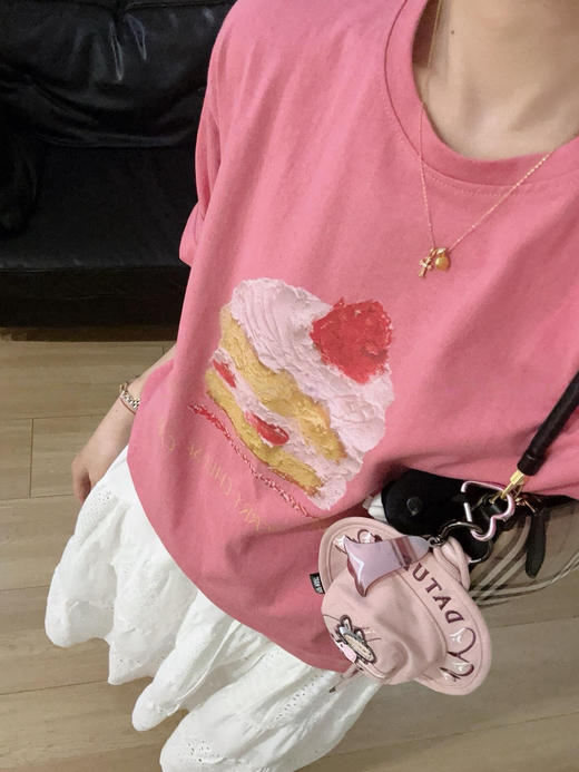 莓莓芭乐蛋糕短袖软糯冰淇淋蛋糕棉T 商品图4