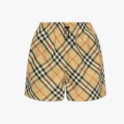BURBERRY 巴宝莉 女士马术骑士徽标贴花休闲短裤 格子 8106890 B9368 商品图0