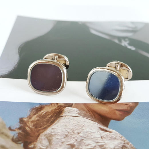 【95新】PATEK PHILIPPE百达翡丽GOLDEN ELLIPSE系列2059102G 18K白金中央镶嵌蓝色旭日纹袖扣中性款现售价：19700！020725NJM50 商品图2