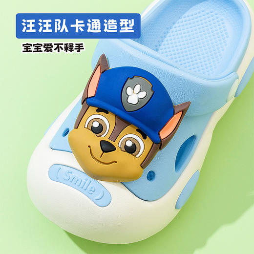 【清凉透气，轻松穿脱】汪汪队儿童洞洞鞋 男防滑防臭外穿室内 可爱可拆卸宝宝中大童凉拖鞋-QQ 商品图1