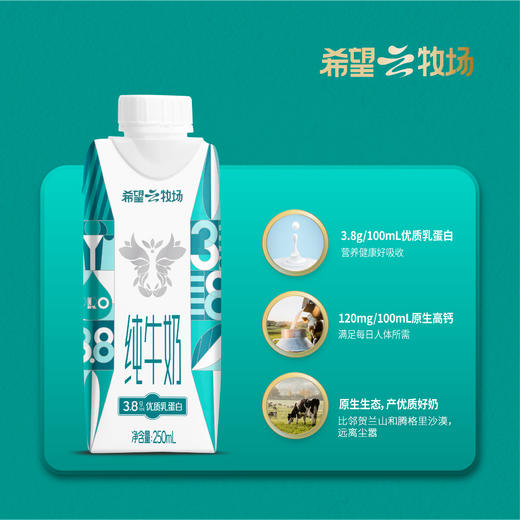 希望云牧场3.8g梦幻盖牛奶 250ml*10 商品图3